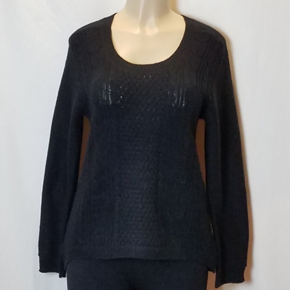 AMBIANCE Black Cable Knit Sweater